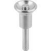 Kipp Ball Lock Pins, button head style, self-locking, stainless steel, inch K0364.23CNL16